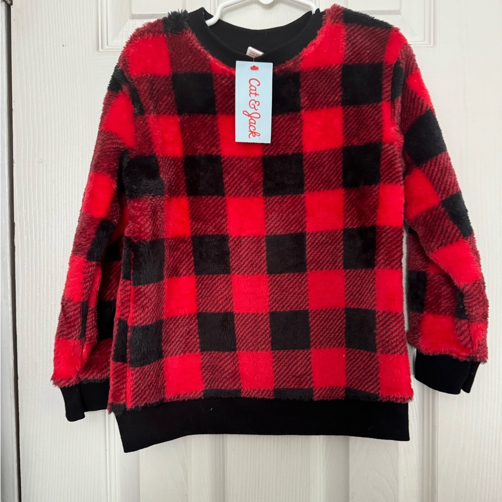 Cat & Jack Sherpa Crew Neck Pullover Sweatshirt